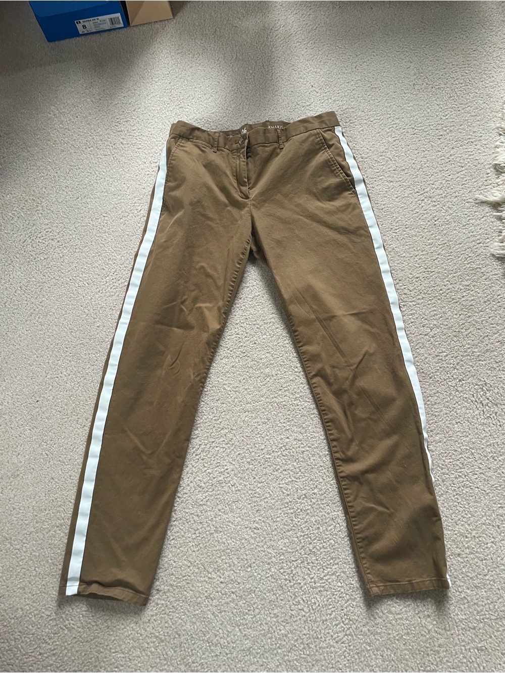 GAP Tan Chino Pants with White Side Stripes